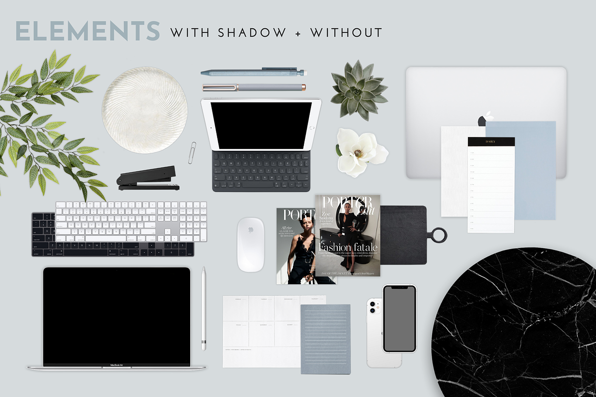 Blue Silver Mockups + Scene Creator, a Books & Magazine Mockup by Girl Boss Stock (Photo 6 of 9)