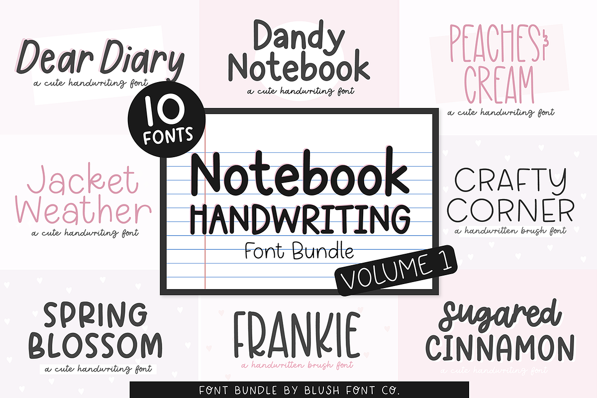 MEGA NOTEBOOK HANDWRITING Font Bundl, a Handwritten Font by Blush Font Co. (Photo 2 of 5)