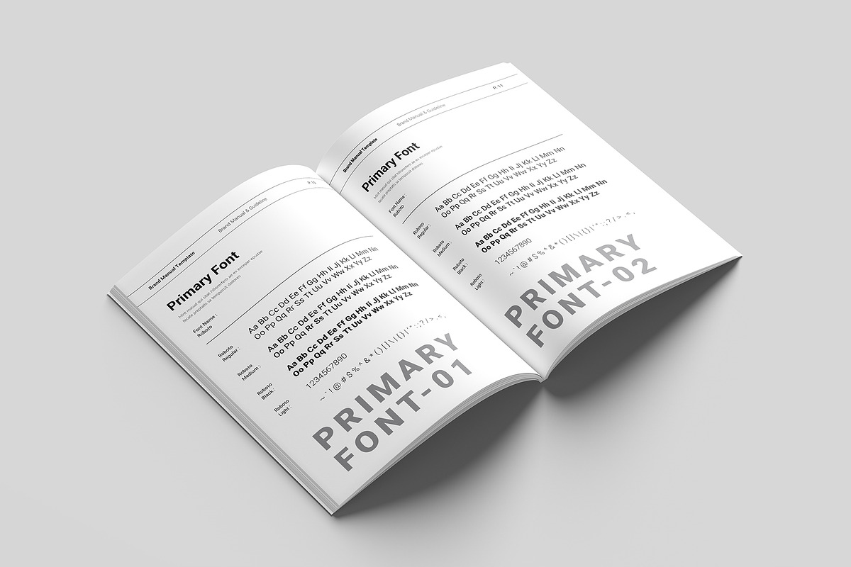 Brand Manual Template, a Brochure Template by GoldenGrid Studio (Photo 5 of 12)
