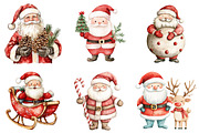 Cute Santa Claus Christmas Clipart, a Seasonal Illustration by CitraGraphics (Thumbnail 5 of 7)