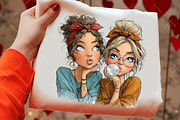 Whimsical Valentine Best Friends Cli, an Illustration by OK Design (Thumbnail 5 of 6)