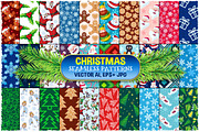 Christmas Seamless Pattern Set, a Pattern Graphic by pixaroma (Thumbnail 1 of 5)