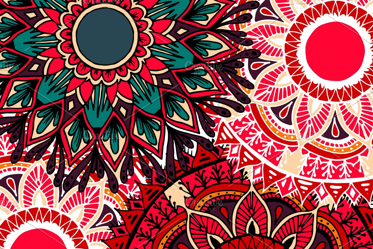 Boho flowers - mandala patterns, an Illustration by Lytvynenko Anna (Photo 1 of 5)