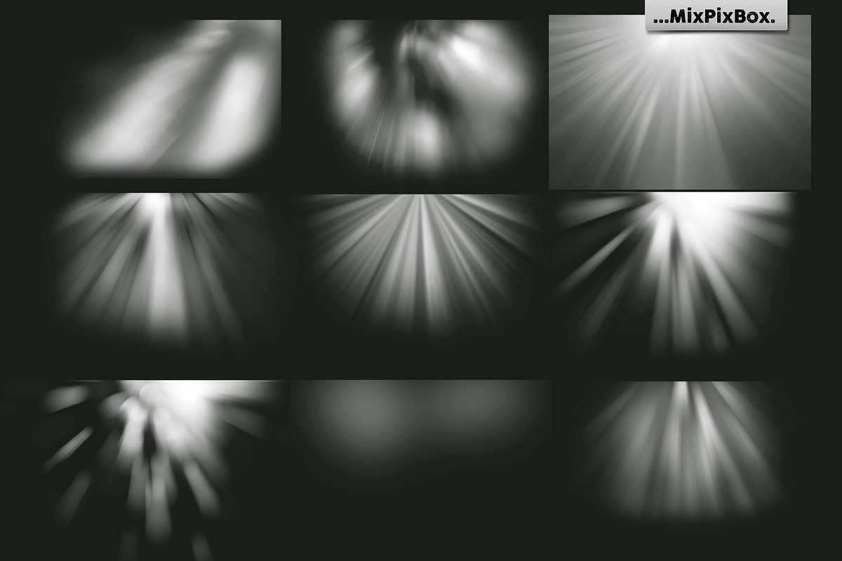 SUN RAYS brushes for Adobe Photoshop, a Brush Add-On by MixPixBox (Photo 3 of 4)