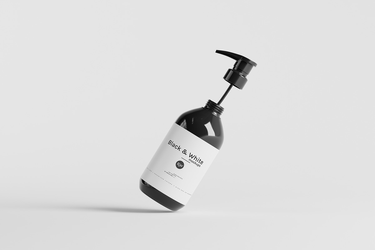 Black & White Mockups - Pump Bottles, a Packaging Mockup by pmvch (Photo 46 of 160)