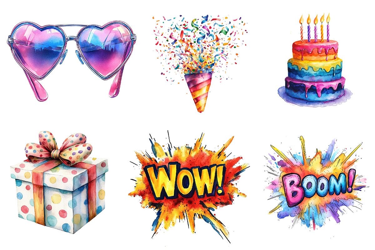 Happy Birthday Pop Art Clipart, an Illustration by CreationArt (Photo 3 of 4)