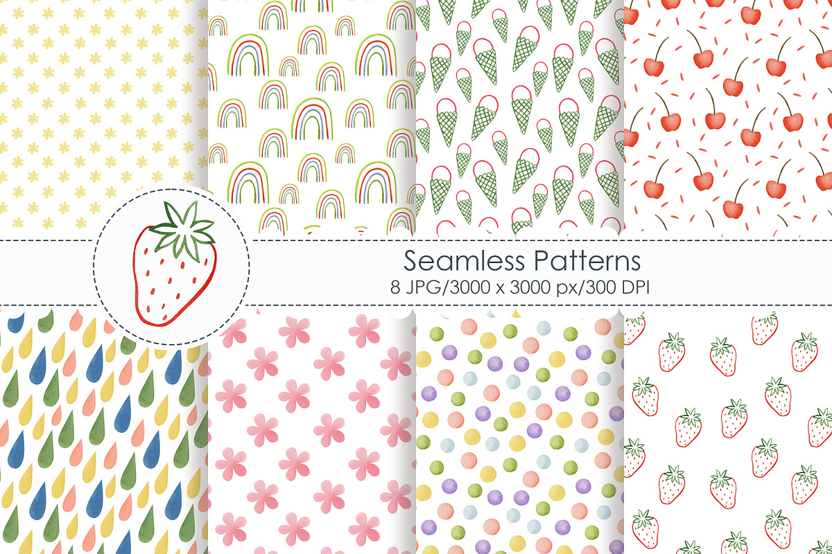 Watercolor Ice Cream Clipart., an Object Graphic by Kira Konoshenko (Photo 4 of 7)