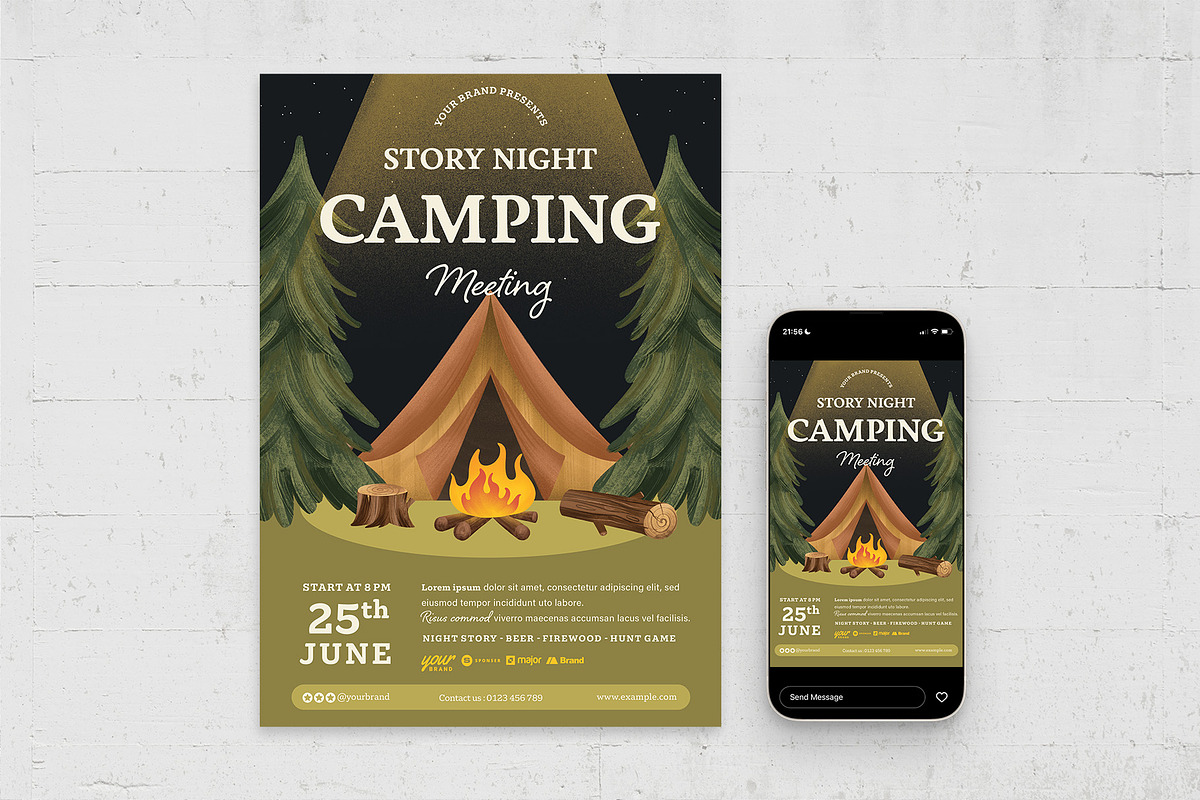 Camping Flyer Template, a Flyer Template by BrandPacks (Photo 2 of 5)