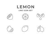 Set line icons of lemon, an Outline Icon by motorama (Thumbnail 1 of 2)