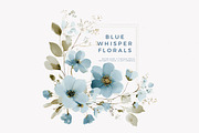 watercolor blue preppy floral clipar, an Illustration by Patishop Art (Thumbnail 5 of 10)
