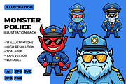 Monster Police Mascot Illustration, an Illustration by Riswan Ratta (Thumbnail 1 of 3)