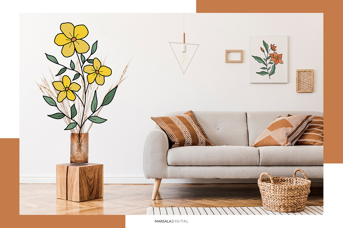 Wildflowers Botanical Line Art, an Illustration by Kaya Fonts (Photo 14 of 18)