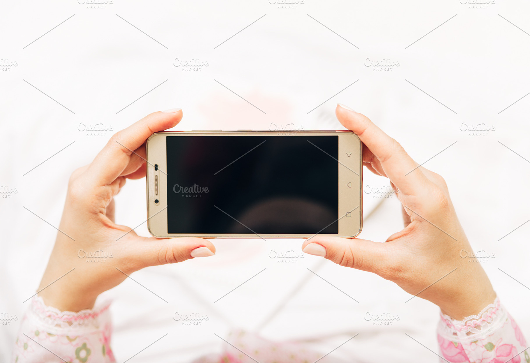 Woman with phone in hands. mock up, a Technology Photo by Kolomiyets Viktoriya