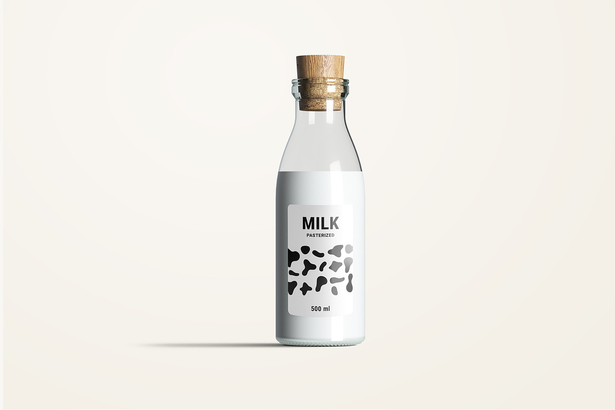 Fresh Milk Glass Bottle Mockup Set, a Product Mockup by PSD Market (Photo 10 of 20)