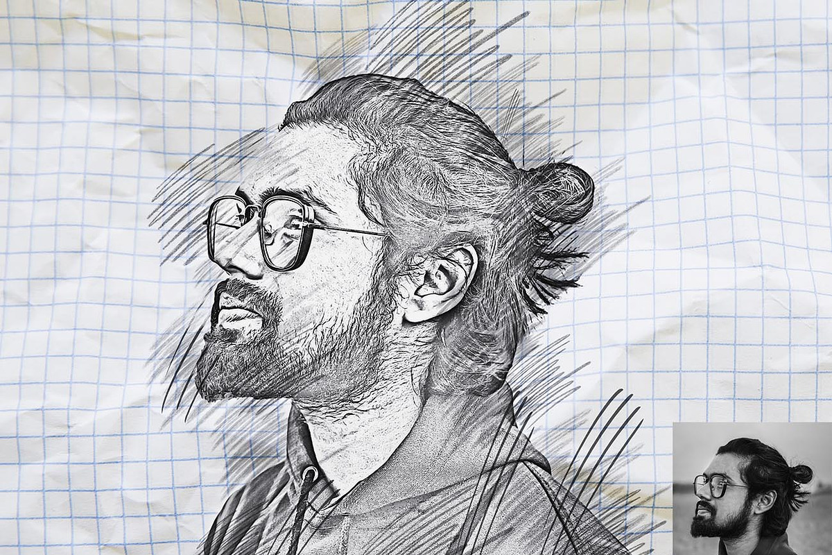 Realistic Pencil Sketch FX Photoshop, an Action Add-On by Studio Retouch (Photo 5 of 14)