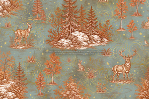 Toile Watercolor Gold - Woodland, a Pattern Graphic by Euonia Meraki