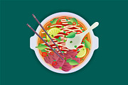Pho Bo soup, a Food Illustration by GlebTagirov (Thumbnail 2 of 2)