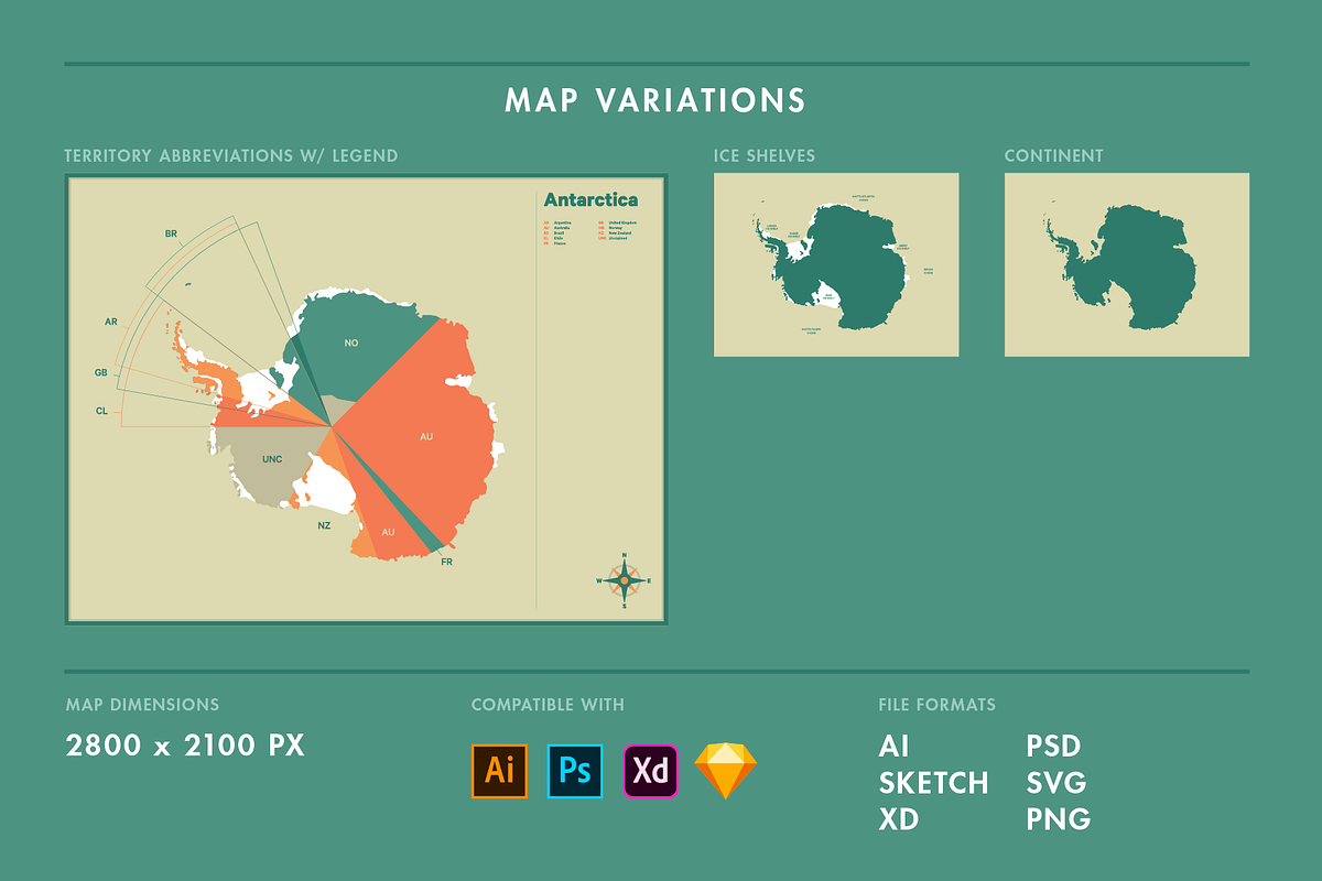 Antarctica Vector Map, a Graphic by Ben Buysse (Photo 4 of 4)