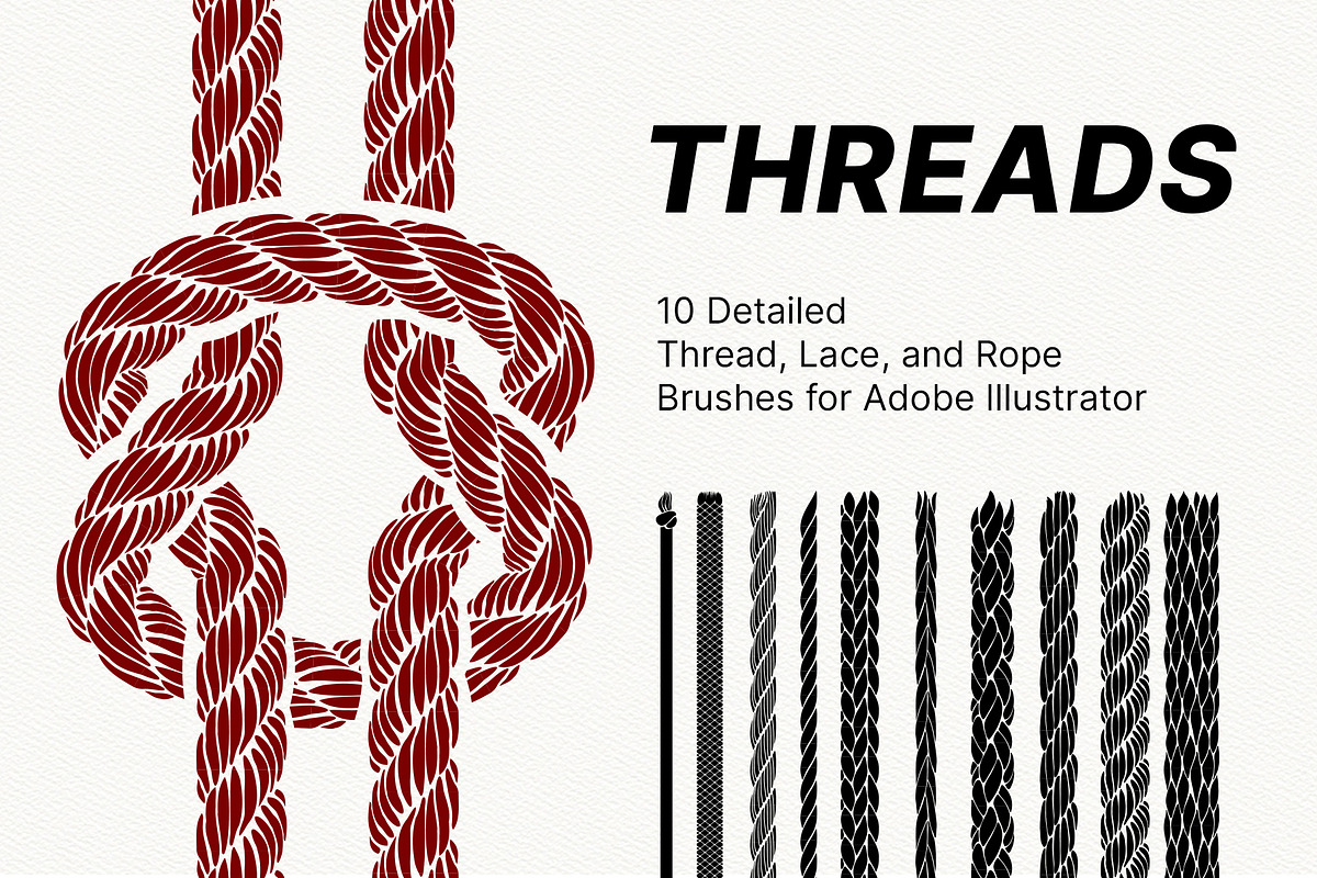 Threads Brushes Set for Illustrator, a Brush Add-On by Garden in frame (Photo 1 of 6)
