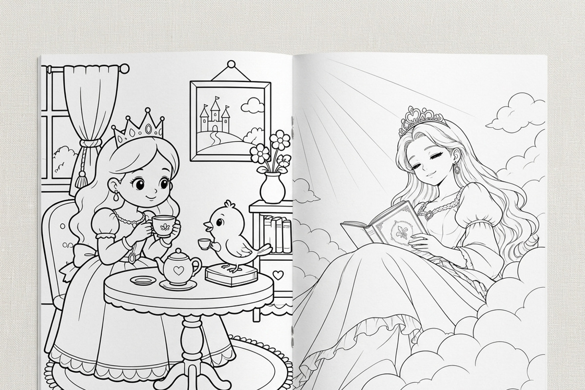 Magical Princess Coloring Book Vol34, a Person Illustration by ikarifq shop (Photo 4 of 7)