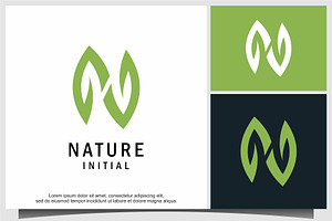 letter N for nature logo design
