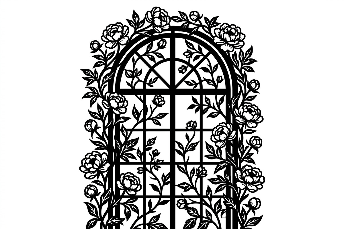 50 Floral French Window Ornament, a Decorative Illustration by Amazin_art (Photo 31 of 44)