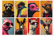 Pop Art Punk Farm Animals, a Background Graphic by PrintHaven Designs (Thumbnail 5 of 8)