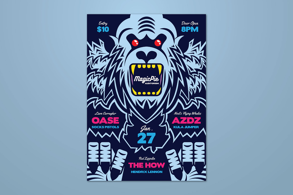 Yeti Winter Indie Rock Flyer, a Flyer Template by ashenterprise (Photo 1 of 3)