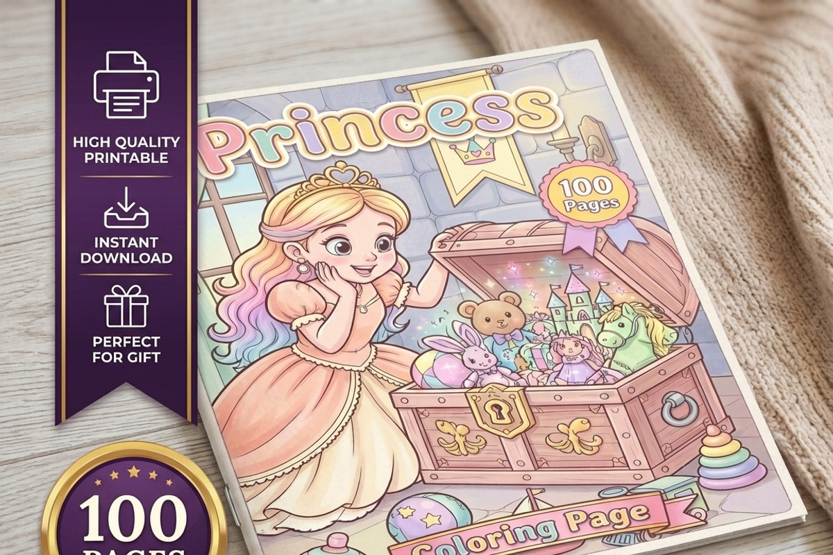 Magical Princess Coloring Book Vol45, a Person Illustration by ikarifq shop (Photo 1 of 7)