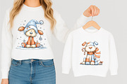 Whimsical Christmas Dog Clipart, an Illustration by designcity5 (Thumbnail 4 of 5)