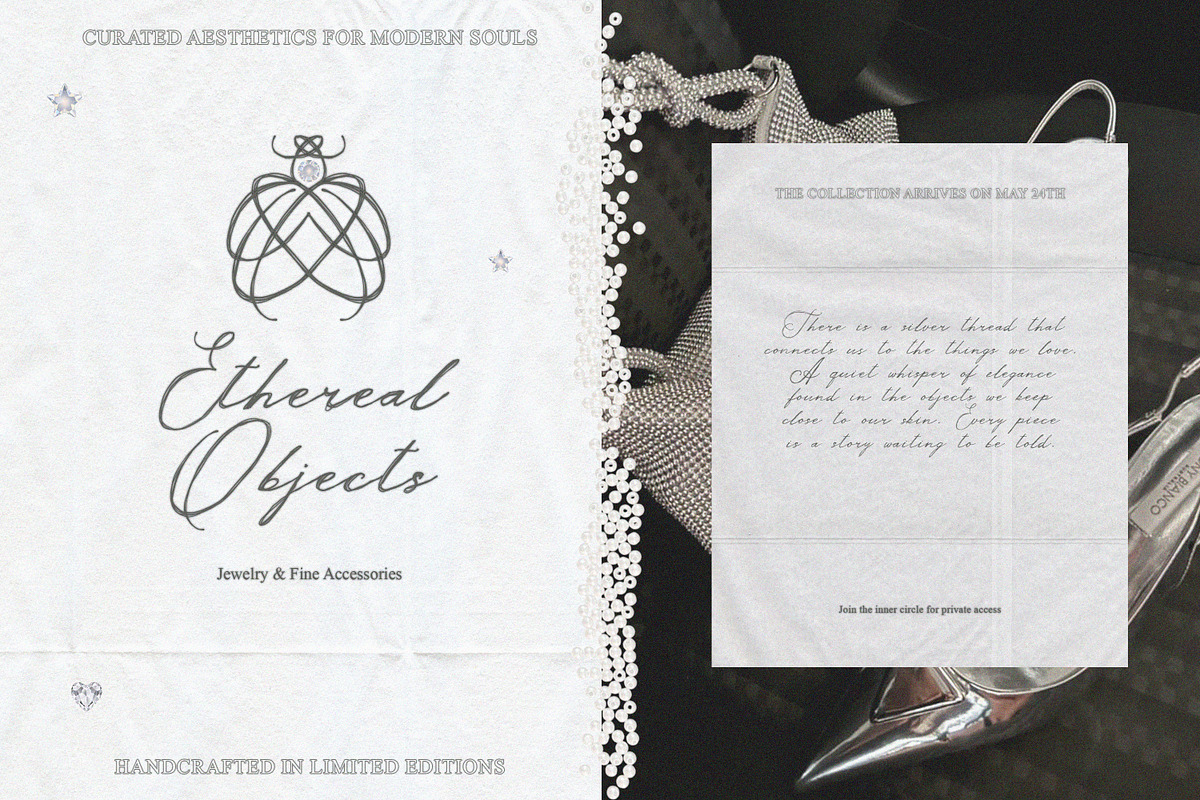 Silver Thread Textured Script Font, a Script Font by AnMark (Photo 6 of 10)