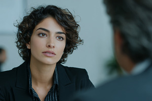 Confident young woman listens, a Business Photo by MistyDay