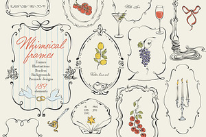 Whimsical Frames Hand Drawn Line Art