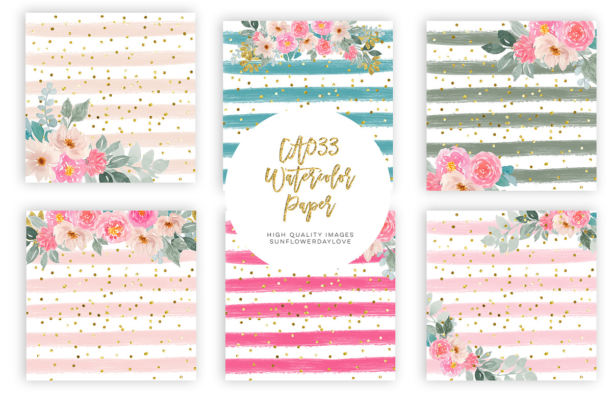 Pink Floral Digital Paper Pack, a Texture Graphic by Sunflower Day Love (Photo 3 of 5)