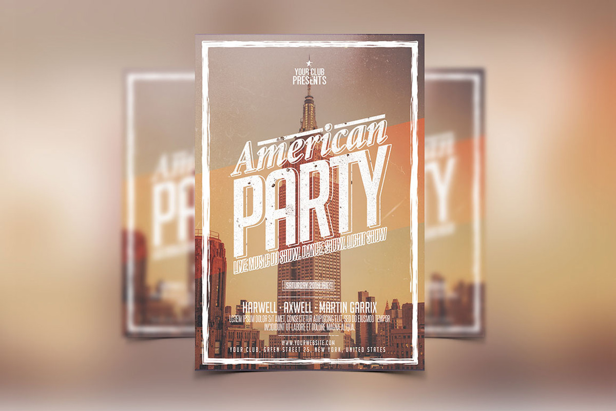 American Party Flyer Template, a Flyer Template by Graphicfy Templates (Photo 1 of 5)