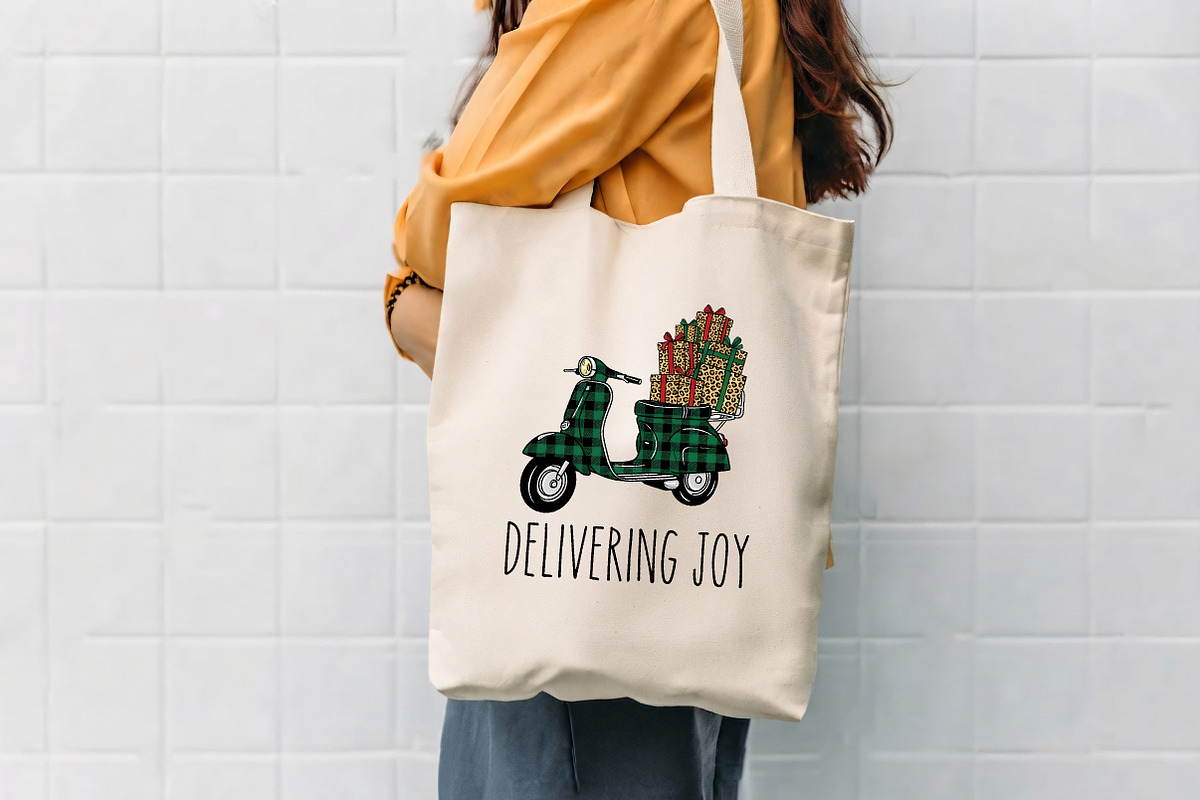 Delivering Joy Scooter PNG Art, a Seasonal Illustration by CrexoraLab (Photo 4 of 4)