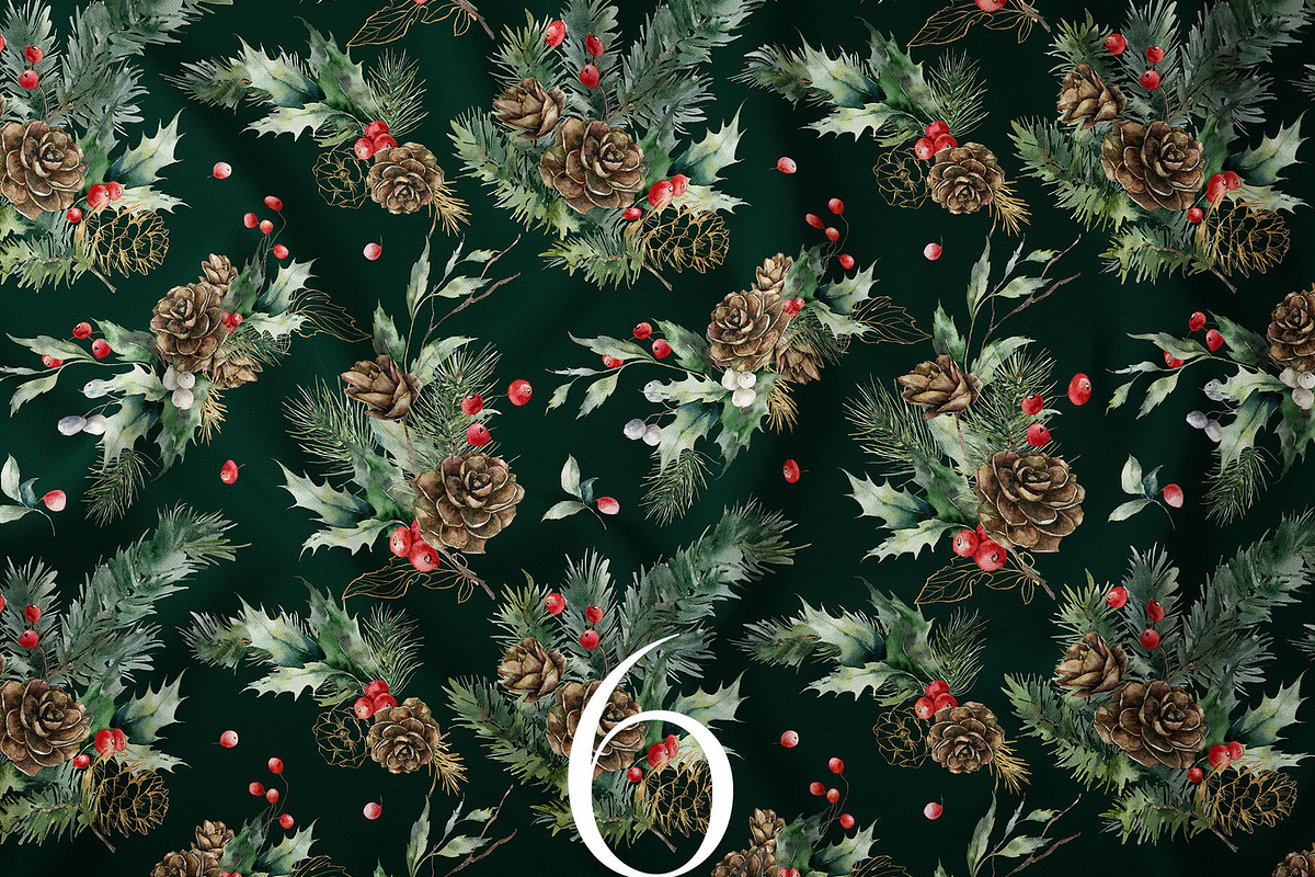 Christmas watercolor Winter Berries, a Seasonal Illustration by Yuliya Derbisheva (Photo 14 of 17)