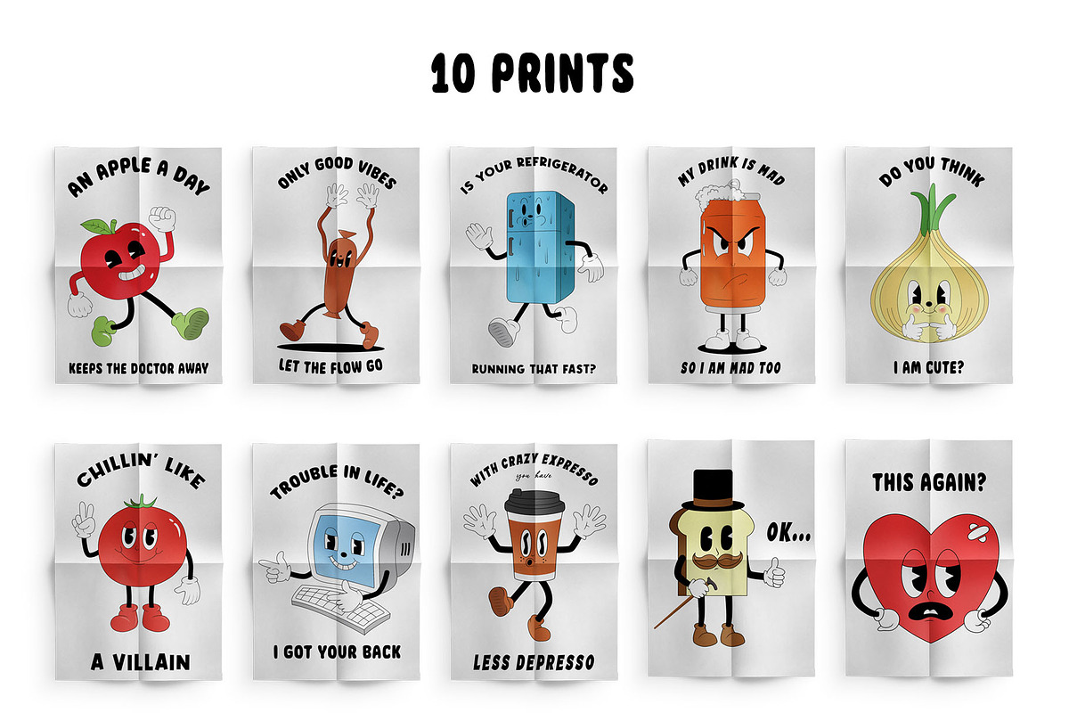 Retro Cartoon Character Collection, an Illustration by Shyeno (Photo 9 of 18)