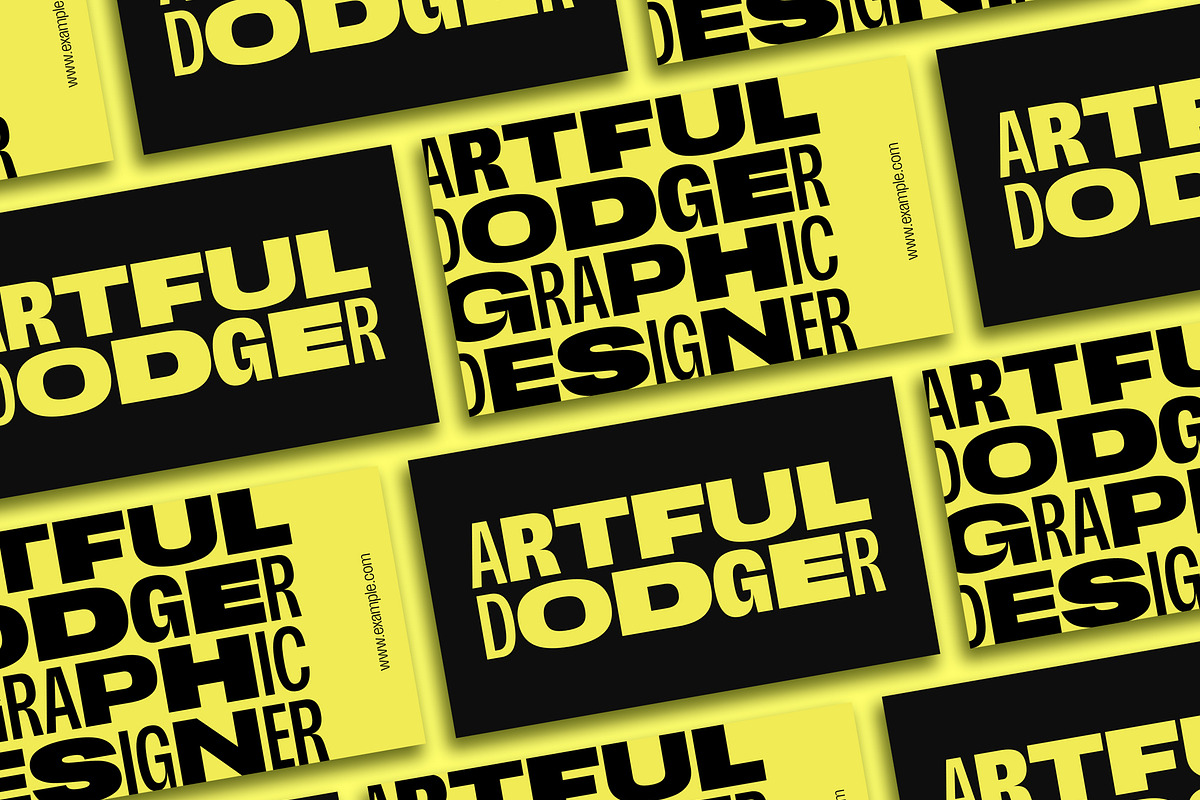 Yellow Business Card Bold Typography, a Business Card Template by wavebreak