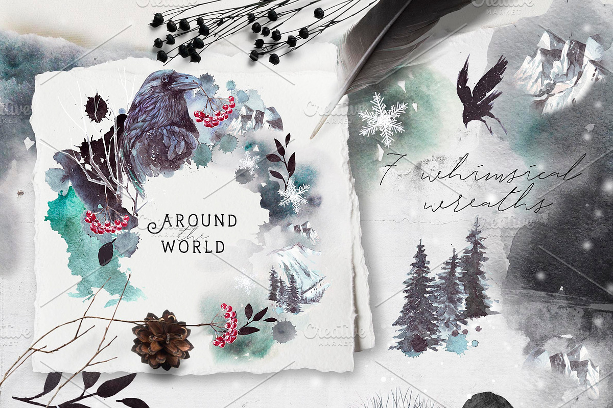 Winter fall bundle. all in 1, an Animal Illustration by Alisa Mikibith Art (Photo 8 of 30)