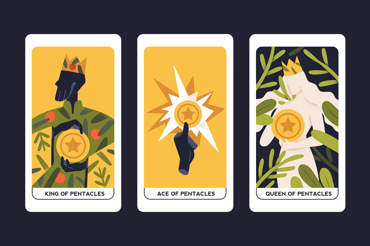 Suit of Pentacles tarot cards set, an Illustration by Good Studio (Photo 2 of 6)