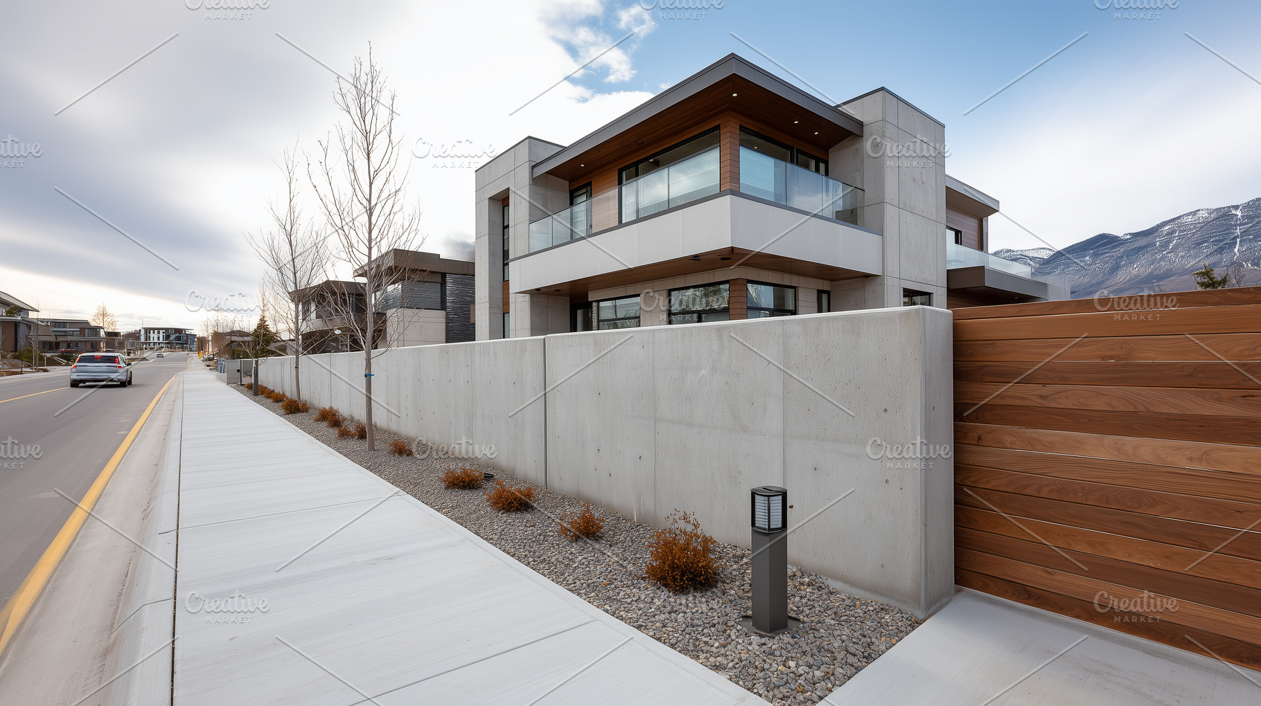 Modern house with large windows, an Architecture Photo by MistyDay