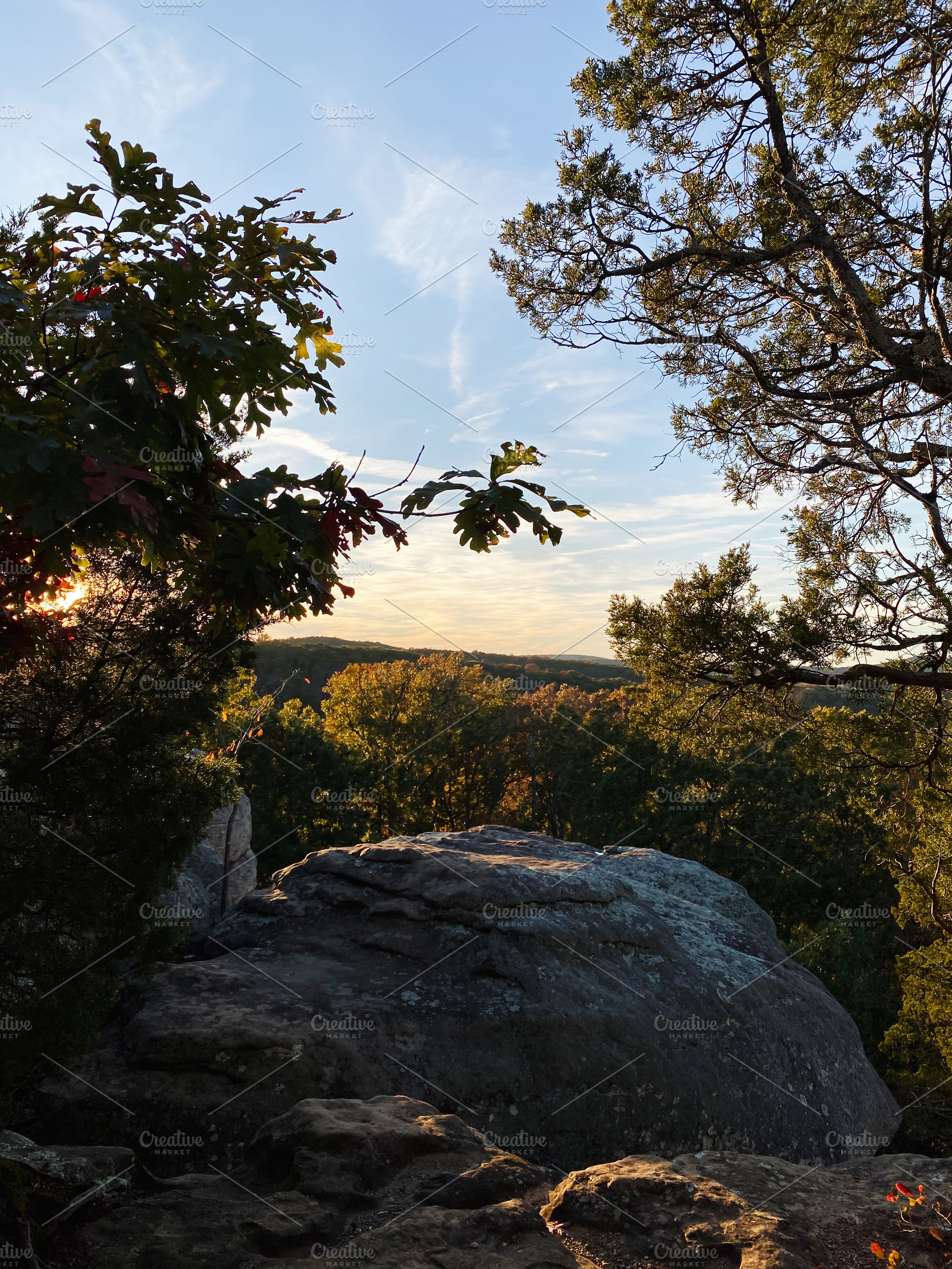Evening view from a rocky overlook at Garden of the Gods in Colorado Springs wi, a Nature Photo by AS photostudio