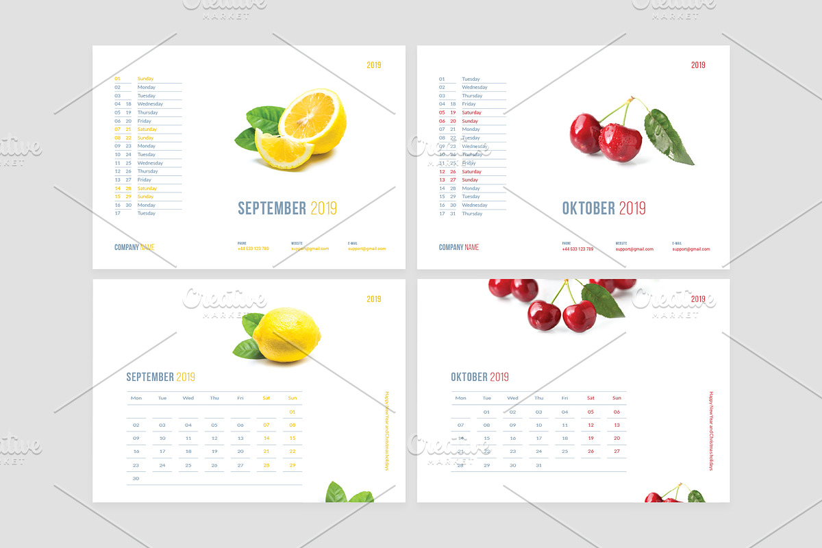 Desk Calendar for 2019, a Stationery Template by Vepix (Photo 10 of 13)