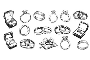 Sketch wedding rings. Proposal ring, an Object Illustration by Stock-Smart-Start