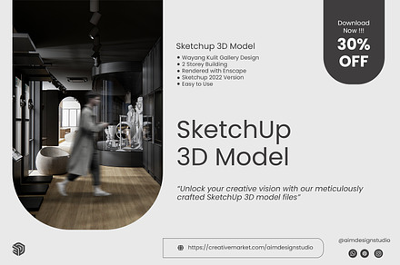 Sketchup - 3D Model Gallery Design, an Architecture 3D Model by AIM DESIGN STUDIO