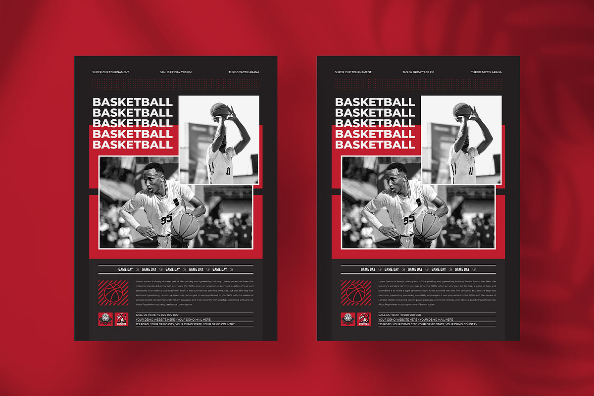 Basketball Matchday Flyer Template, a Flyer Template by Tanmoy Topu (Photo 2 of 6)