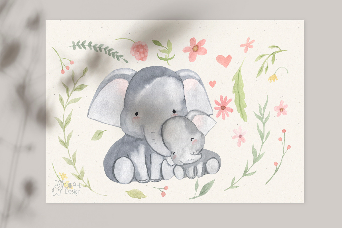 MOTHER AND BABY. Safari animal, an Animal Illustration by OlliArtDesign (Photo 8 of 10)