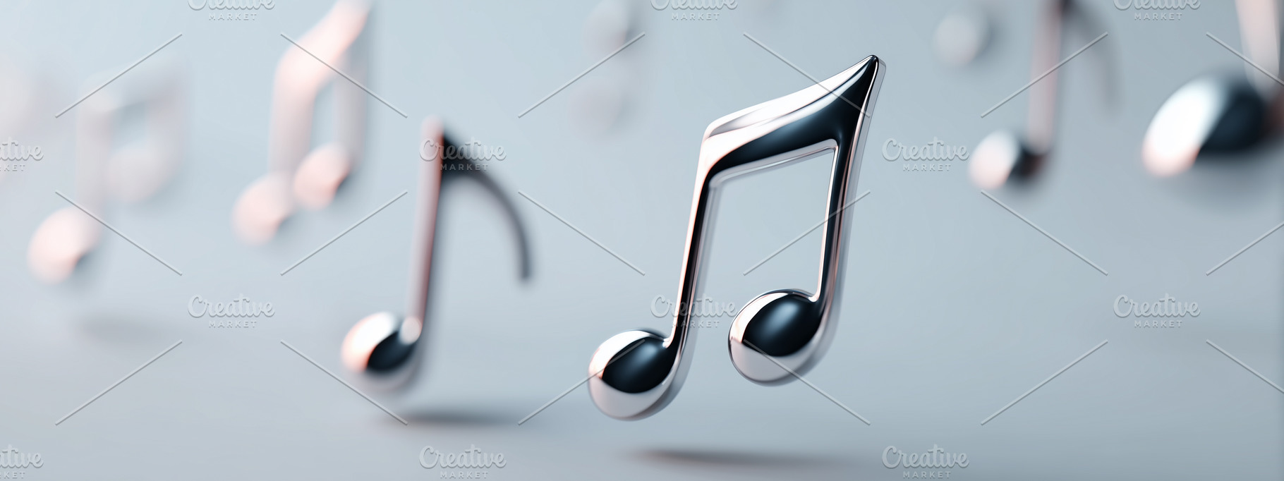 Glossy black and silver musical note, an Arts & Entertainment Photo by MistyDay