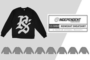 Independent SS3000 Crew Sweatshirt, a Shirt Mockup by Pixel Sauce™ (Thumbnail 1 of 6)